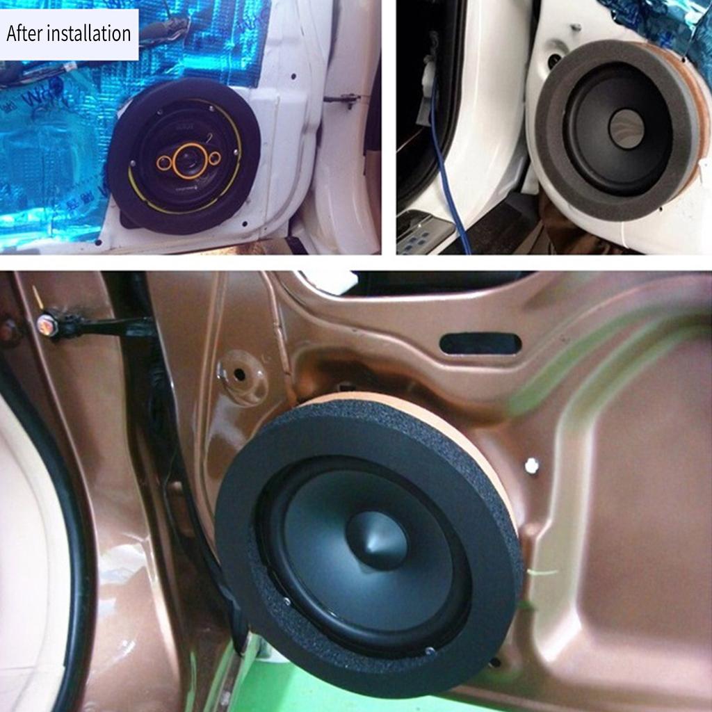 Self Adhesive Car Universal  Speaker Enhancer System Kit 6.5Inch Speaker Insulation Rings Soundproof Cotton Pad