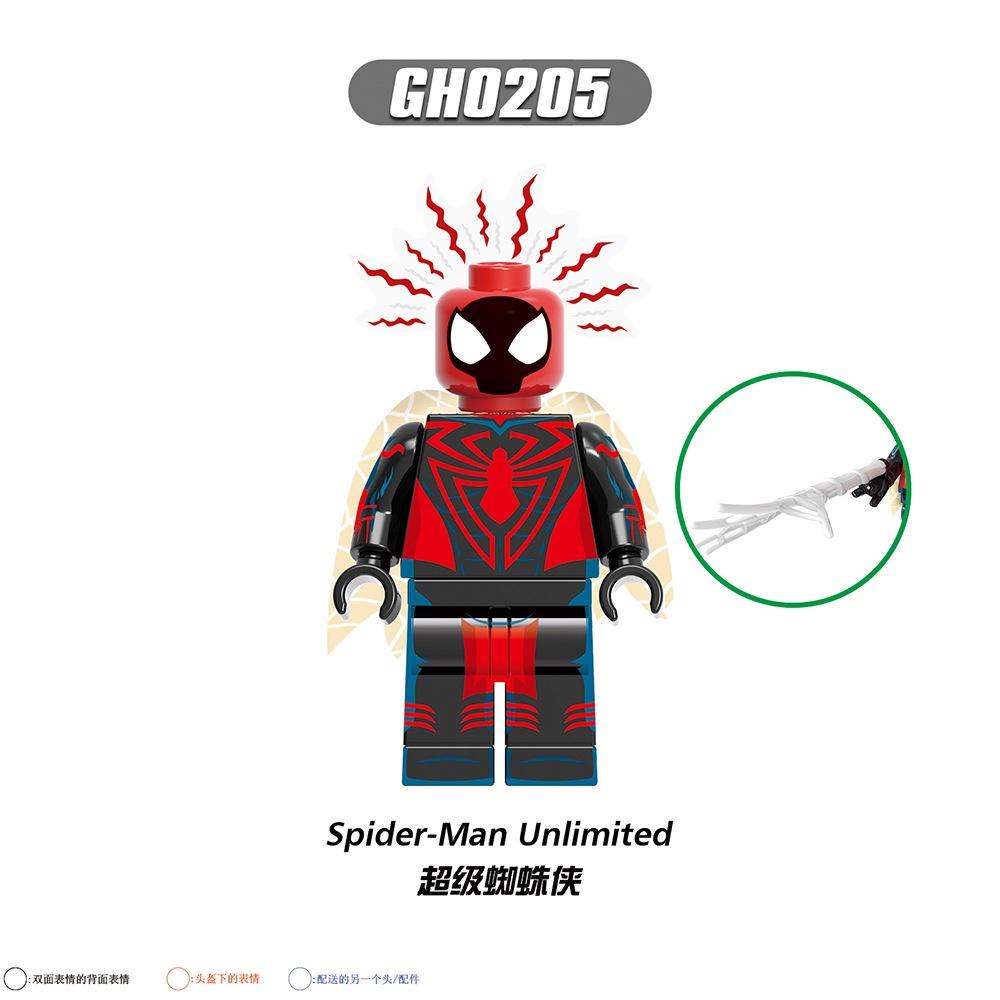 G0126 Superhero Series Peter Parker Shadow Crimson Flower Web Assembly Building Block Mini Doll Bag