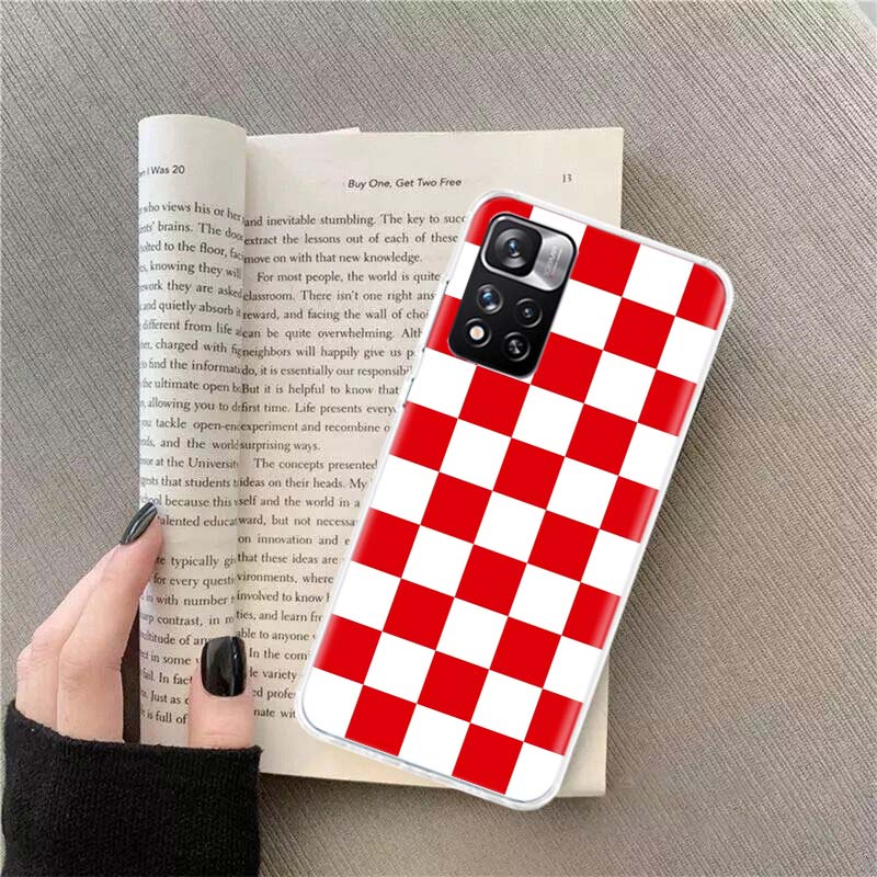 Retro Classic Chess Board Grid Phone Case For Redmi Note 13 12 Pro Plus 14 15 Pro 5G 11 11T 11E 11S 10 Pro 10S 9 9S Cover Cell C