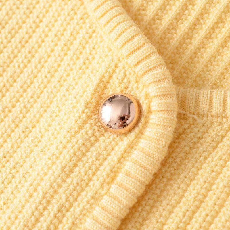 Kaslead New Women Clothes Western Style Fashion Simple and Versatile Single-Breasted Crisp Knit Cardigan