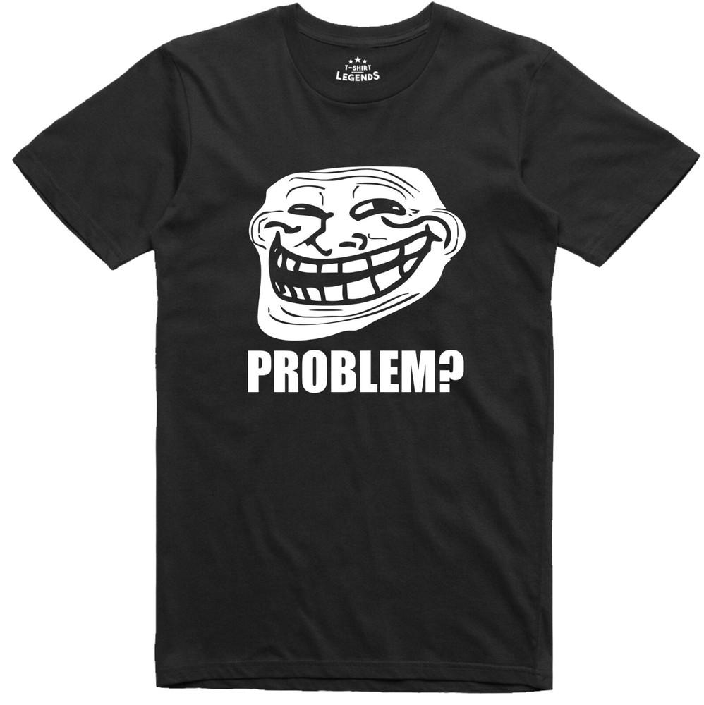 

Troll Visage Meme Problem Gamer Geek Web Drôle T-Shirt L