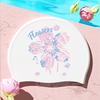 Adult Women'S Extra Large Swim Cap, Long Hair Friendly Comfortable No Tightness Cartoon Cat Silicone Waterproof Swimming Hat