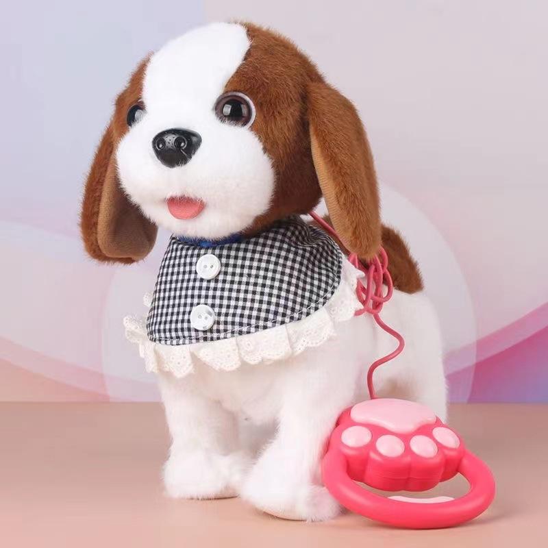 Leash Electric Walking Dog Toy Simulation Singing Puppy Toy Barking Plush Dog Toy Baby Craw Learning Toy Toddler Gift