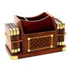 Wooden Drink Coasters, Wood Table Coaster Set of 6 for Coffee Mugs, Tea Cups, Beer Cans, Bar Tumblers, and Water Glasses