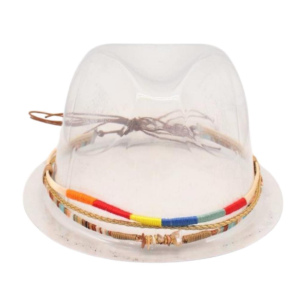 Big Brim Gold Acrylic Chain Felt Hat Solid Color Cashmere Jazz Hat French Top Hat