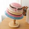 New Autumn and Winter Knitted Hat Korean Style Sweet and Cute Girls Contrasting Striped Woolen Hat Showing Face Small Warm Fisherman Hat