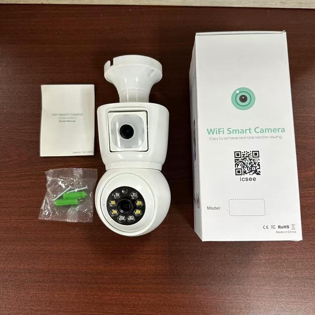ICSEE 3MP Dual Lens Gun-Ball Bulb Camera