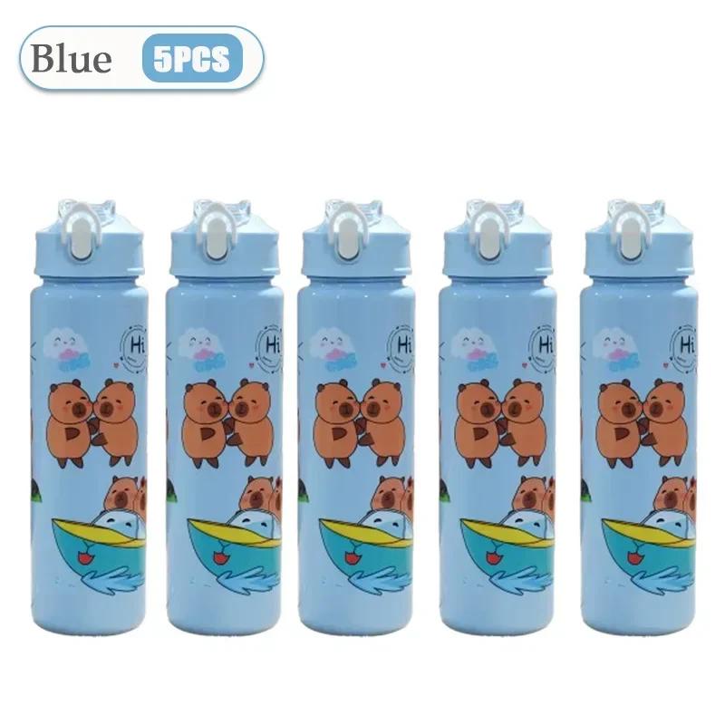 Capybara Straw Cup Kids Water Bottle Large Capacity Cute Capybara Cartoon Sippy Cup with Straw Portable for Children