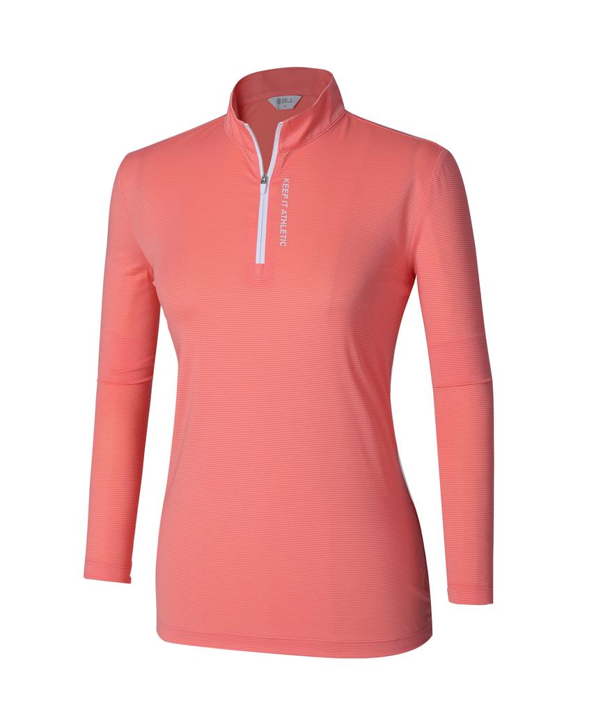 2ELA [2Pack] Women'S Ice Mood Cooling Zip-Up Long Sleeve T-Shirt 5 Colors (C Type)