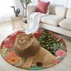 Beautiful Lion pattern round rug,Carpet Rug for Living Room Bedroom Sofa Playroom Decor,Non-slip Floor Mat,Holiday Gifts and Birthday Gifts