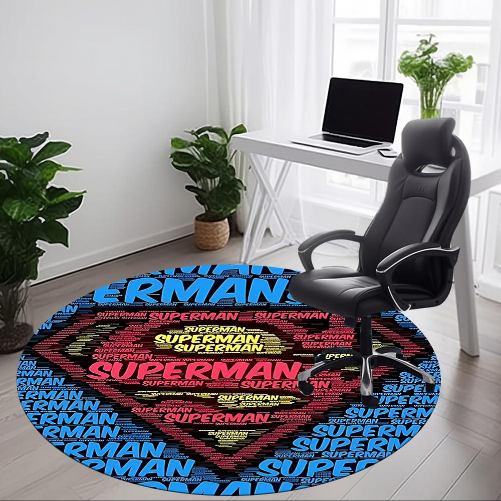 1pc Superhero Costume Office Round Area Rug, Under Office Chairs Bedroom Living Room Home Decor, Room Deco, Available in Various Sizes