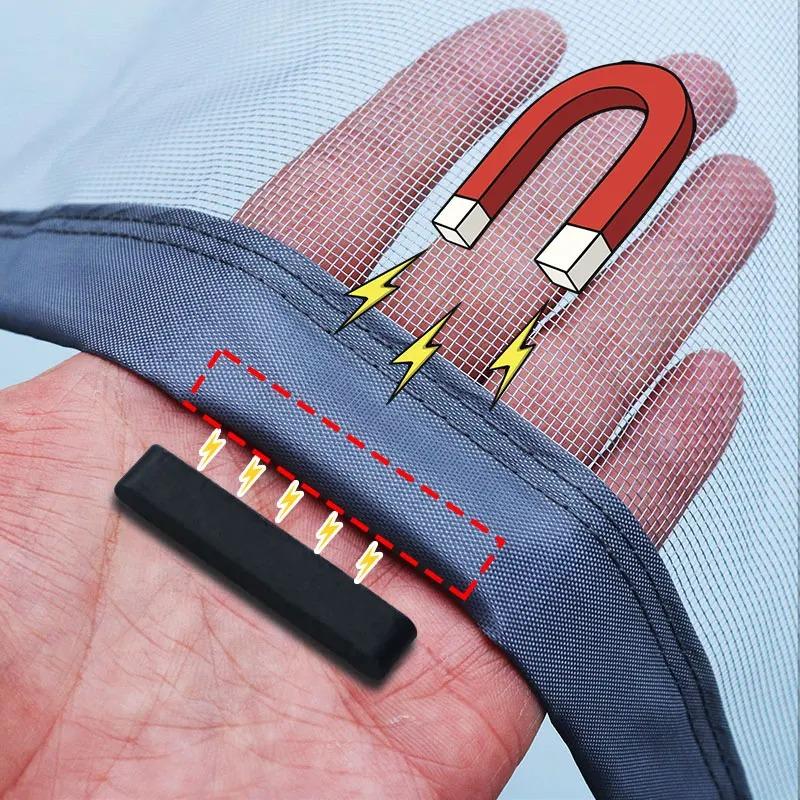 Magnetická Síťová Dveřní Zástěna proti Komárům, Síťka do Dveří proti Mouchám a Hmyzu, Otevírání z 2. strany, Automatické Zavírání, Velikost Lze Přizpůsobit