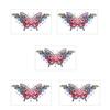 5 Sheets Colorful Butterfly Flower Tattoo Stickers, Waterproof Temporary Body Art, Hypoallergenic Floral Chest Back Decals for Women Girls
