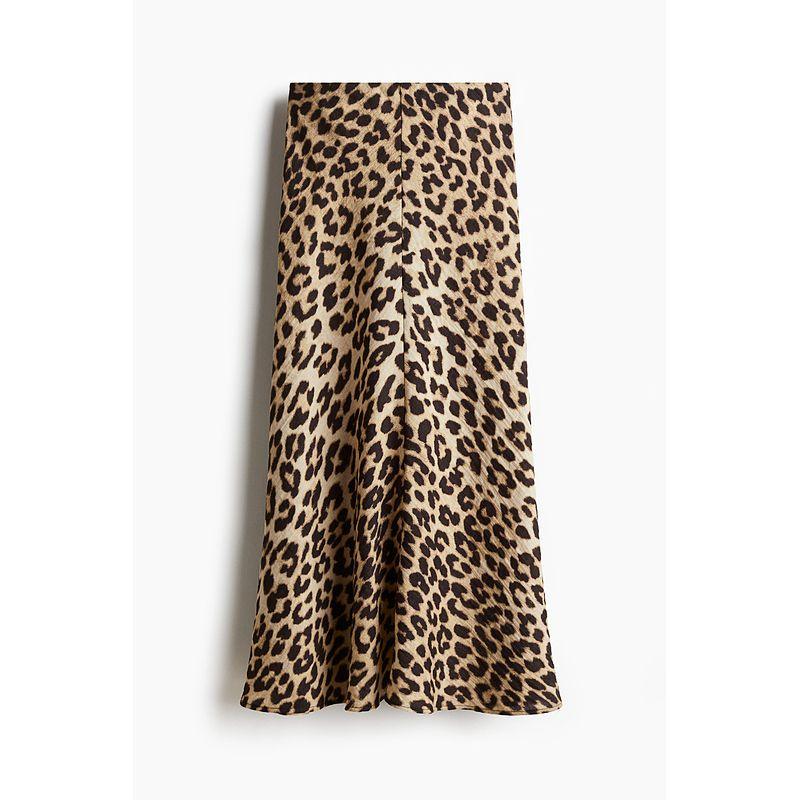 

Женская юбка HM Осень 2025 Новая юбка 1267696 Beige/Leopard print 165/80
