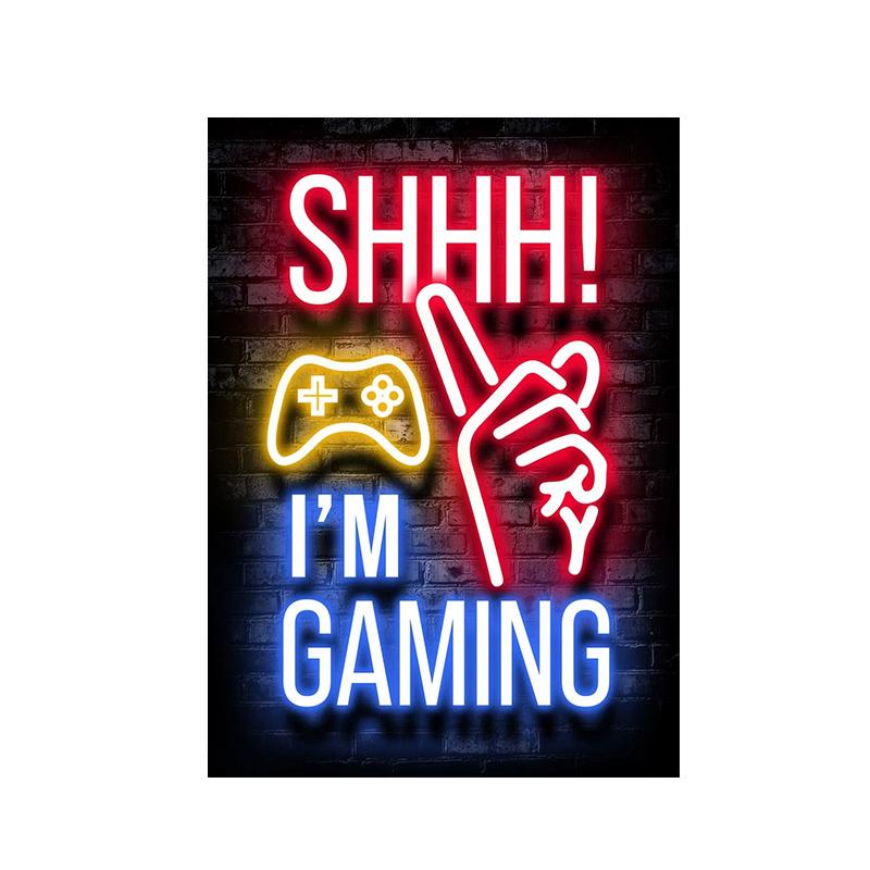 Mode Retro Spielzimmer Neon Poster und Drucke Moderne Leinwand Malerei Wand Kunst Bild für Gamer Junge Schlafzimmer Dekoration