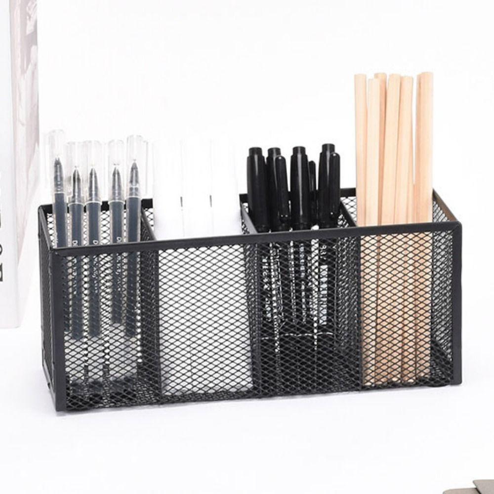 Modern Desk Display Holder Metal Pen Storage Box Multifunctional Pencil Holder School Supplies