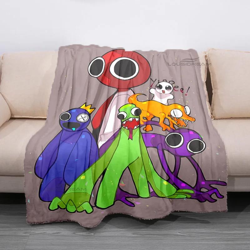 Popular Cartoon Rainbow Game Patterns Blanket Fashion Flannel Blanket Cosy Lazy Couch Cover Blanket Super Soft Sheet Mattresses