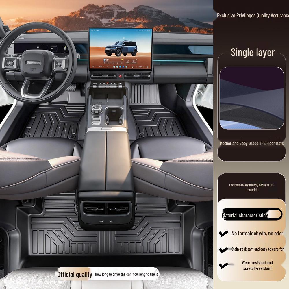 Chery iCar V27 TPE Floor Mats: Custom Full Surround Carpet Accessories Chery iCar V27 TPE Floor Mat Upgrade Threshold