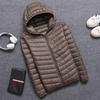 Herren Winterjacke Leichte Daunenjacken Tragbare Kapuzen-Pufferjacken Federdünne Parkas Winddichte Oberbekleidung Jacke