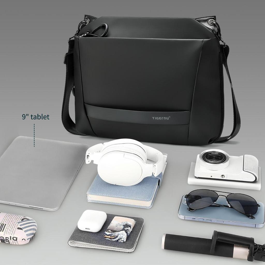 Tigernu Męska torba typu Crossbody 9-calowa torba na tablet Torby na ramię dla mężczyzn Moda Torba z możliwością rozbudowy Torebka Torby na ramię na studia