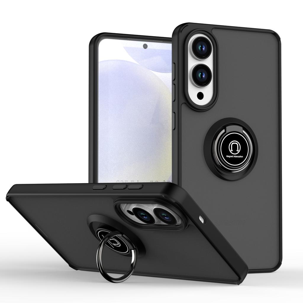 Armor Matte Case For Samsung S25 S24 S23 S22 S21 S20 Note 20 Ultra Plus S25edge S24FE S23FE Magnetic Ring Stand Shockproof Cover