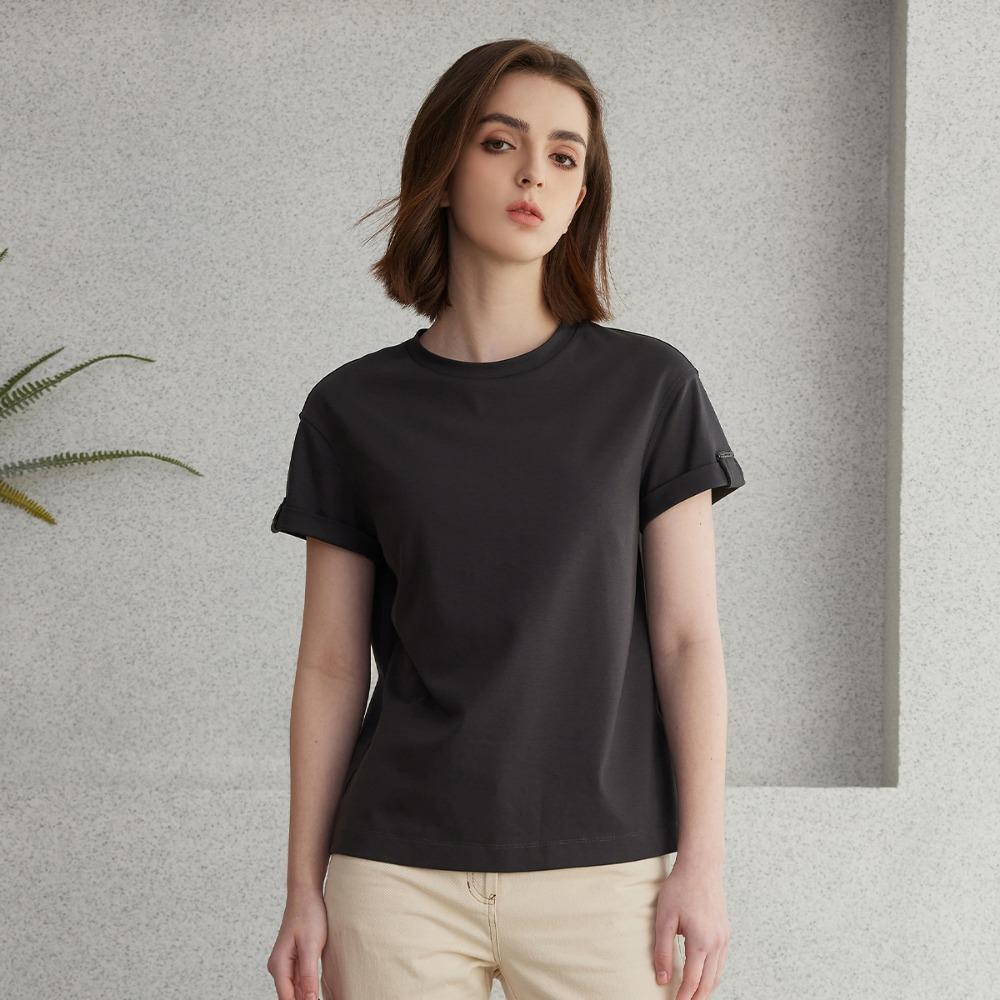 K2123L Summer Short Sleeved Clothes Premium Luxury Women's Clothing Combed  Tshirts pima Tee Shirt