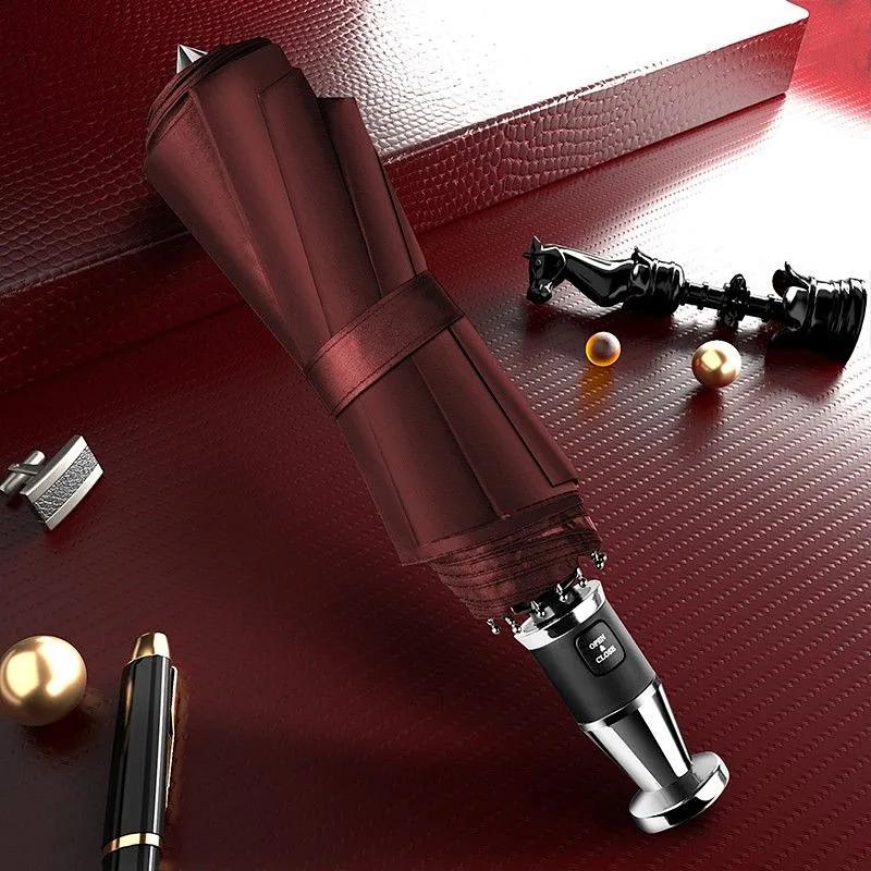 For Ferrari Special Broken Window Hammer Umbrella Fully Automatic Folding Rainstorm Umbrella Unisex Weatherproof and UV-proof
