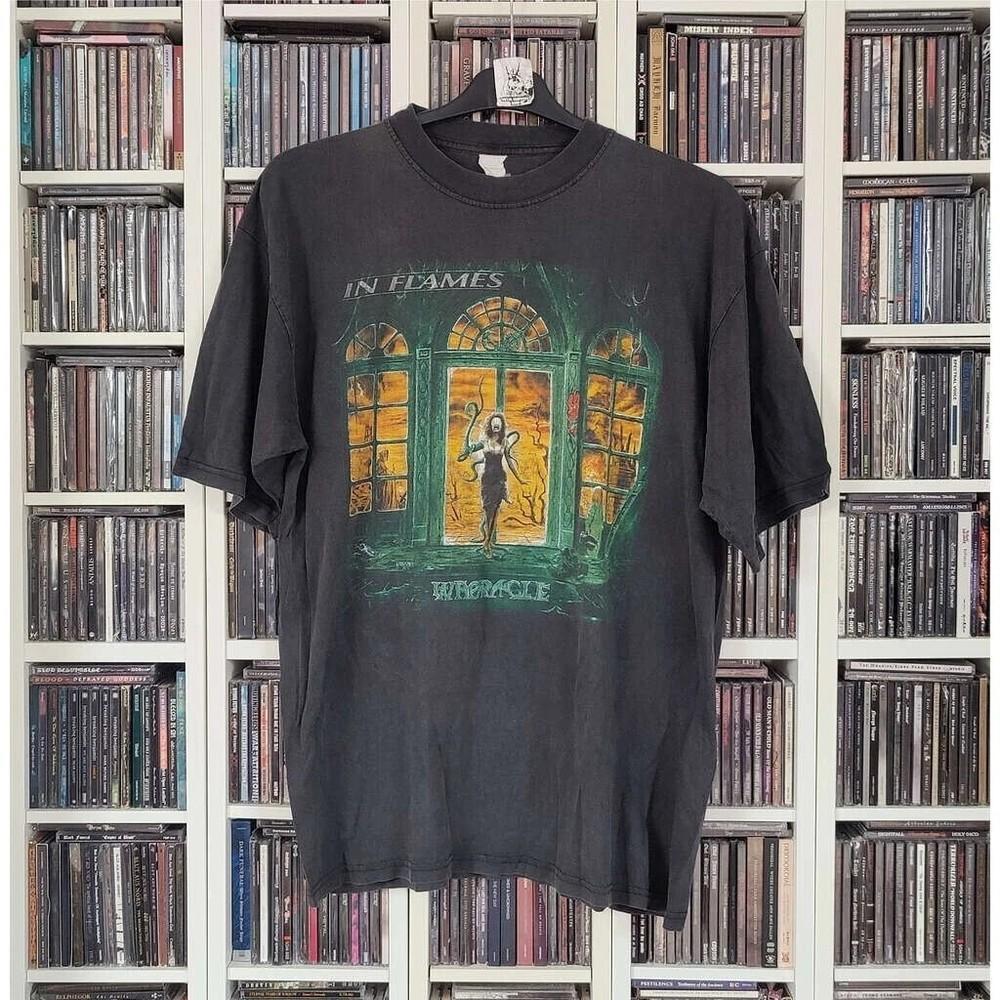 In Flames Whoracle Black Short Sleeve T-shirt Unisex S-5XL Reprint Men Women Unisex T-Shirt M