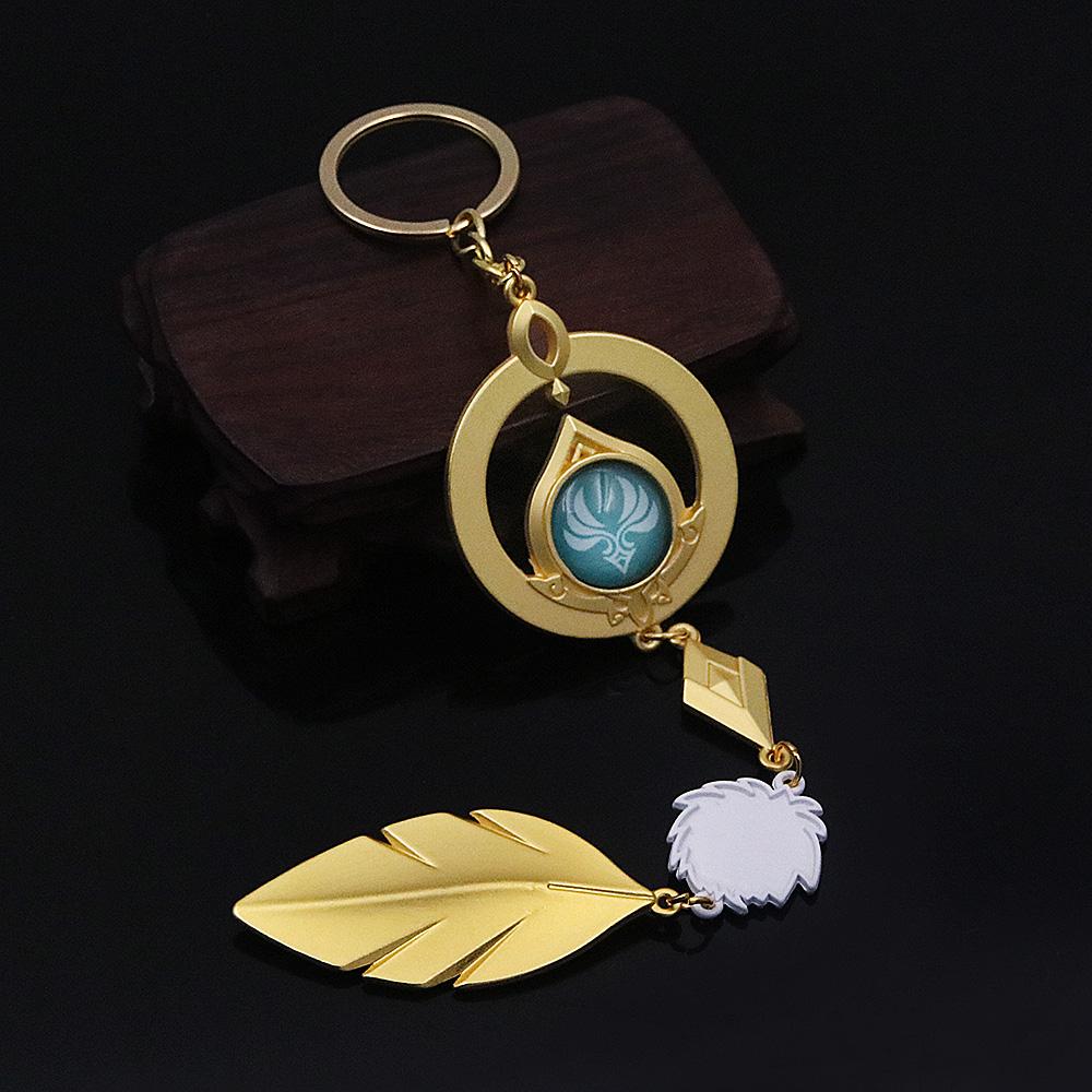 Game Genshin Impact Vision Keychain Lnazuma Venti Kamisato Ayato Eula Luminous 7 Element Weapons Eye Of God Pendant Keyring Gift