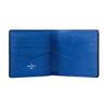 Louis Vuitton Brazza Logo Flap Wallet Taiga Leather Men wallet Gray Blue M11582