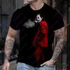Joker Letnie Klasyczne Koszulki Męskie Zabawny Szkic Twarzy Jokera Clown 3D