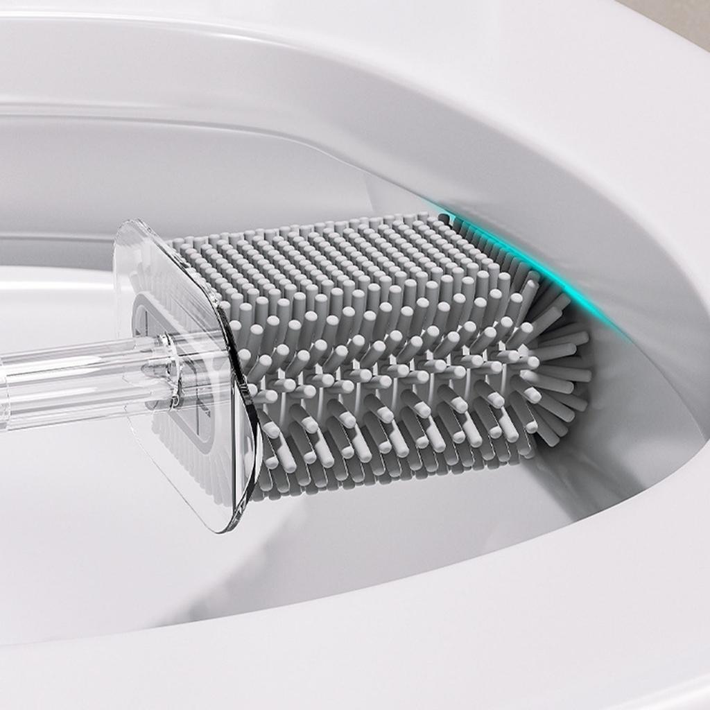 Toilet Brush Deep Cleaner Silicone Toilet Brushes with Flexible Bristles Toilet Brush with Quick Drying Holder Set