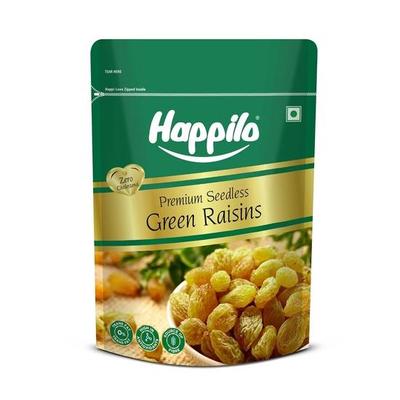 Happilo Premium Seedless Green Raisins 500g Pacote Econômico | Kishmish | Nutritivo | Rico em Ferro e Vitamina B