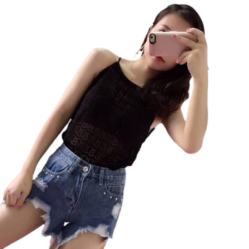 Spring Retro Hong Kong Style Drawstring Slimming Camisole Tank Top for Women