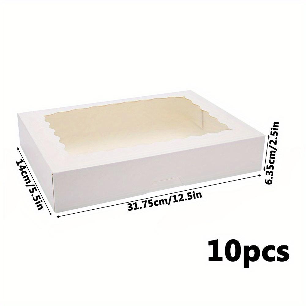 

10 шт. прямоугольных коробок для сладостей с окном, белая подарочная упаковочная коробка, автоматически раскрывающаяся подарочная коробка для рождественских, новогодних вечеринок, свадеб, юбилеев 10pcs white