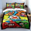 Colorful Cartoon Doraemon Bedding Set Bedding Set (1 Duvet Cover, 2 Pillowcases, Duvet Not Included)