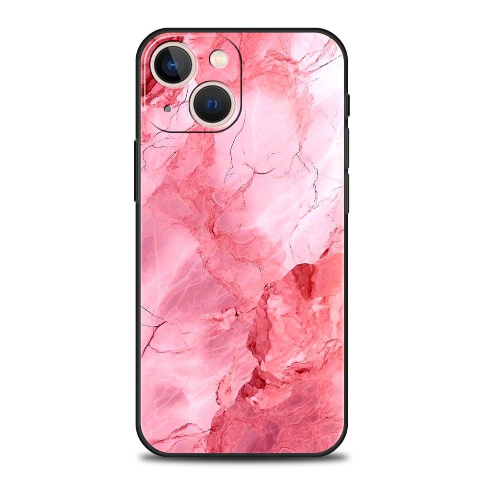 Marble Phone Case For iPhone 17 16 15 Pro Max 11 12 13 14 7 8 Plus SE 2020 X XR XS Cover Soft Black