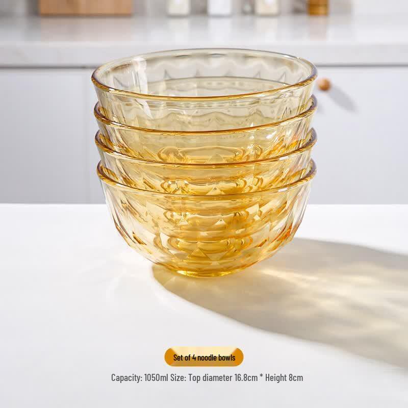 Yuluo Microwave-Safe Heat-Resistant Amber Glass Bowl