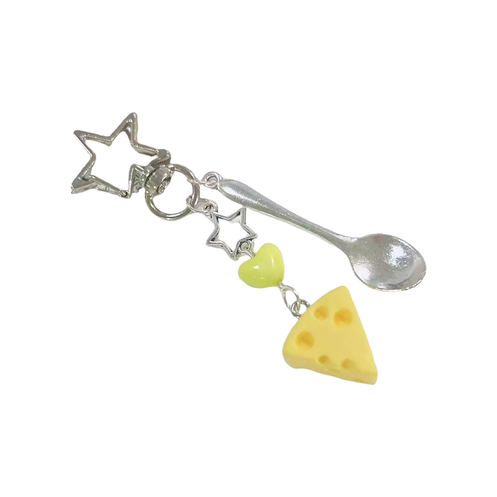 

Cute Anime Cheese Charm Mobile Phone Lanyard Strap Keychain Pendant Feature Alloy Construction for Daily Use 2