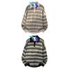Wassup American Retro Vintage Style Polo Collar Striped Men's Loose Casual High-End Long-Sleeve Knit Sweater