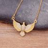 Nidin Luxury Zircon Eagle Pendant Necklace Wholesale Gold Plated Animals Cool Fashion Chain Choker Party Birthday Gift Jewelry