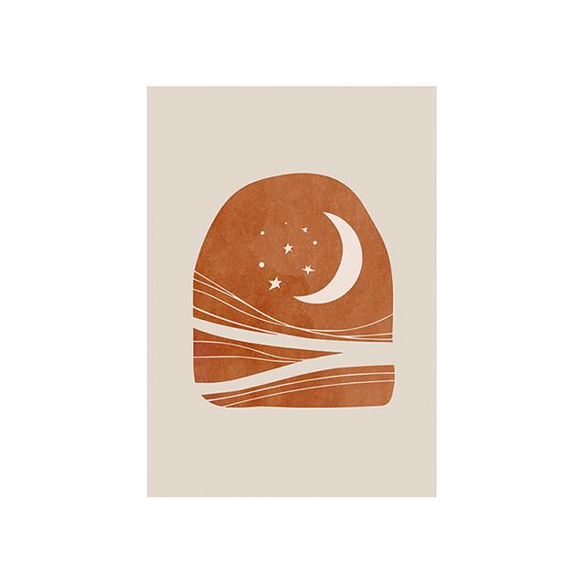 Sol e Lua Decoração Mural Moderno Minimalista Pôster Pintura em Tela e Sala de Estar Arte de Parede Impressões para Decoração Moderna de Casa Sem Moldura