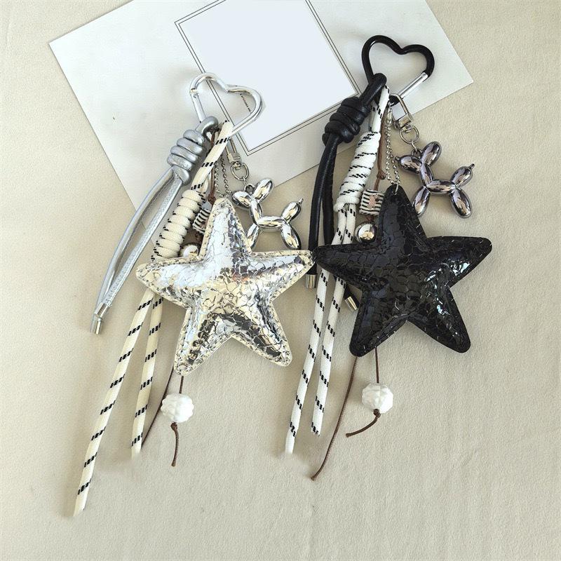 Fashion PU Leather Star Bag Pendant Five-pointed Star VersatileWomen Handbag Hanging Decoration CLE