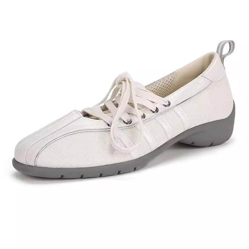 Fashion New Fashionable Women Flats 2025 Spring Autumn Outside Low Heels Flat Shoes Casual Soft Sneakers Mary Jane Elegant Lady  Shoes