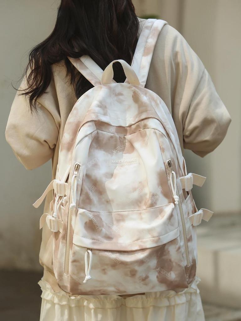 Trendy Tie-Dye Backpack for College and High School Students – Unisex, Fashionable, Large Capacity.