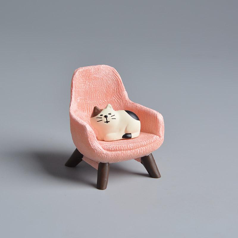 

Мультяшный Кот Диван Кресло Кукольный домик Миниатюрный Кукольная комната Настольный декор Игрушка Украшение Креативное Настольное Мини-украшение Детский Подарок розовый