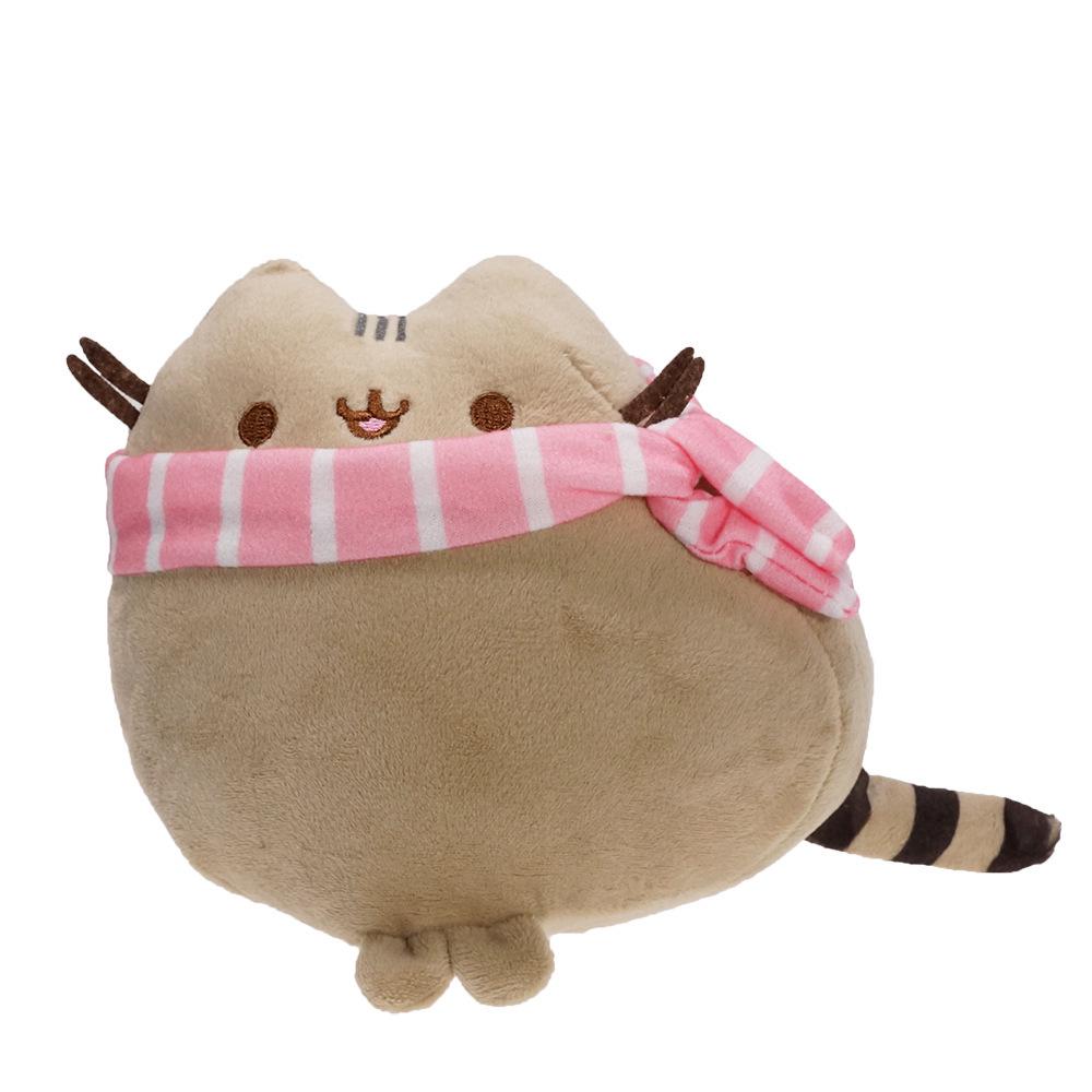 Chubby Lucky Cat Cookie Expressions Scarf Plushie Doll Toy Figure Cartoon Merchandise 15 cm