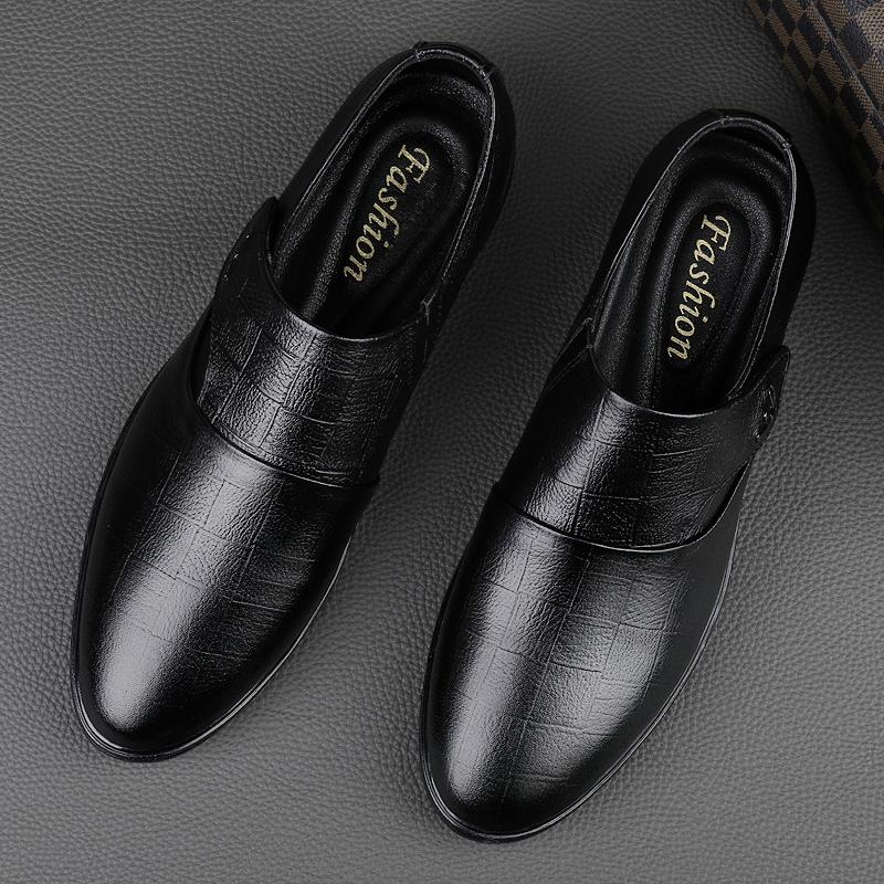 High End Brand Men's Business Dress Shoes Men's Genuine Leather Shoes Pointed Soft Soles High-quality Groom's Wedding Shoes