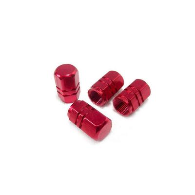 Onior Practical Car Wheel Anti-Theft Tire Valve Caps Aluminum Alloy Valve Caps Set of 4 (Red)
