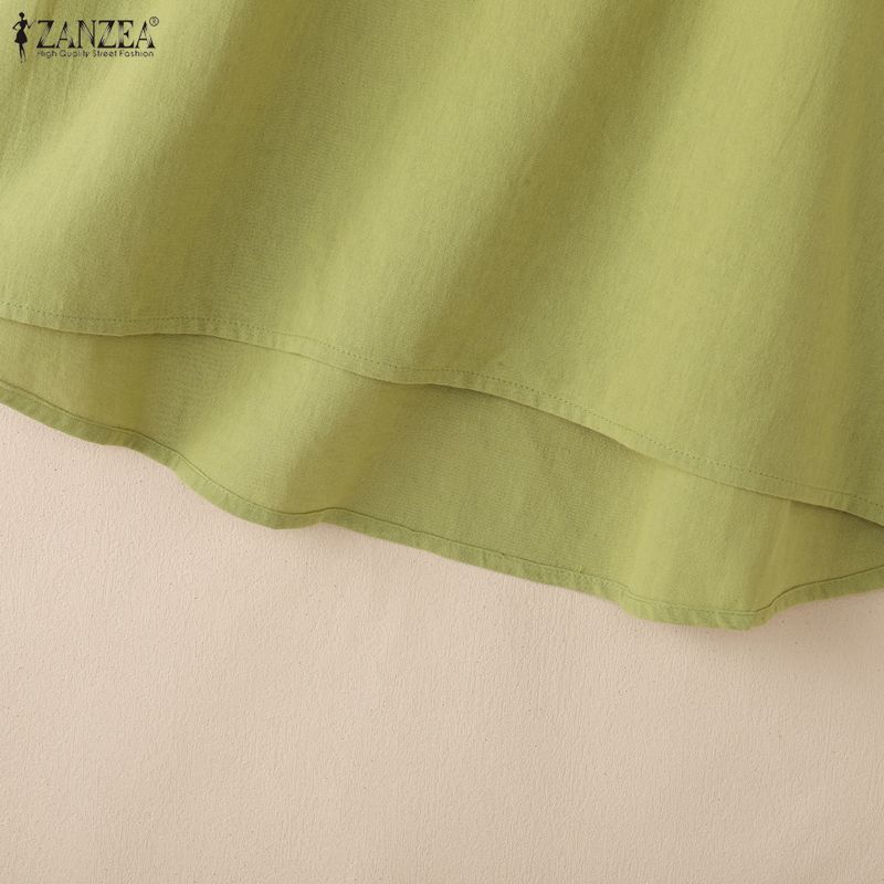 ZANZEA Damska letnia bluzka z okrągłym dekoltem, casualowa, z rękawem 3/4, luźna